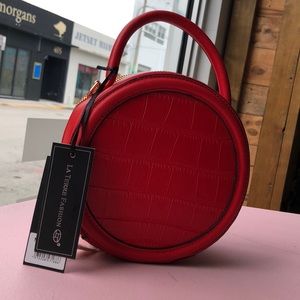 La Terre Fashion Red Vegan Leather Handbag